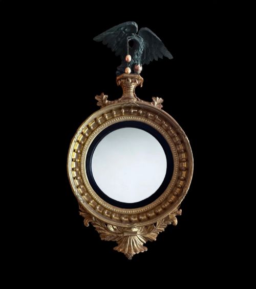 A Regency Period Giltwood Convex Mirror