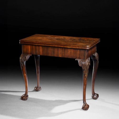 A George II Period Mahogany Concertina Action Card Table in the Manner of Giles Grendey