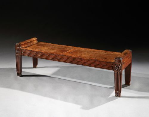 An Unusually Large Regency Period Mahogany Window Seat