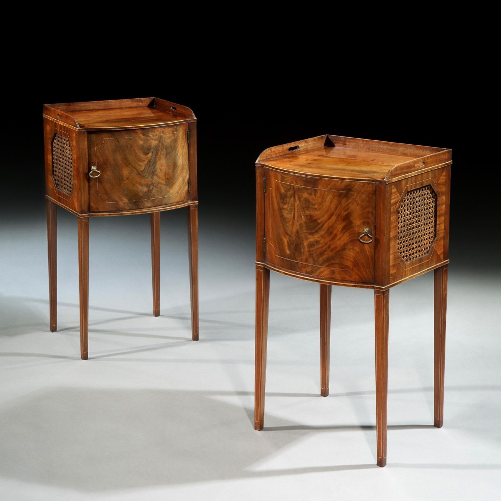 A PAIR OF GEORGE III BEDSIDE CABINET