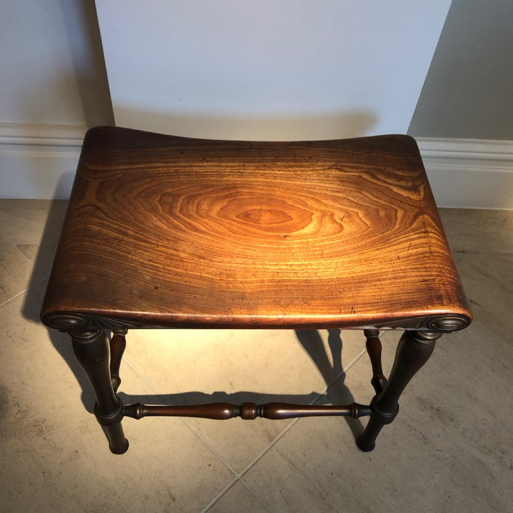 A FINE PAIR OF GEORGE III PERIOD MAHOGANY HALL STOOLS View VII