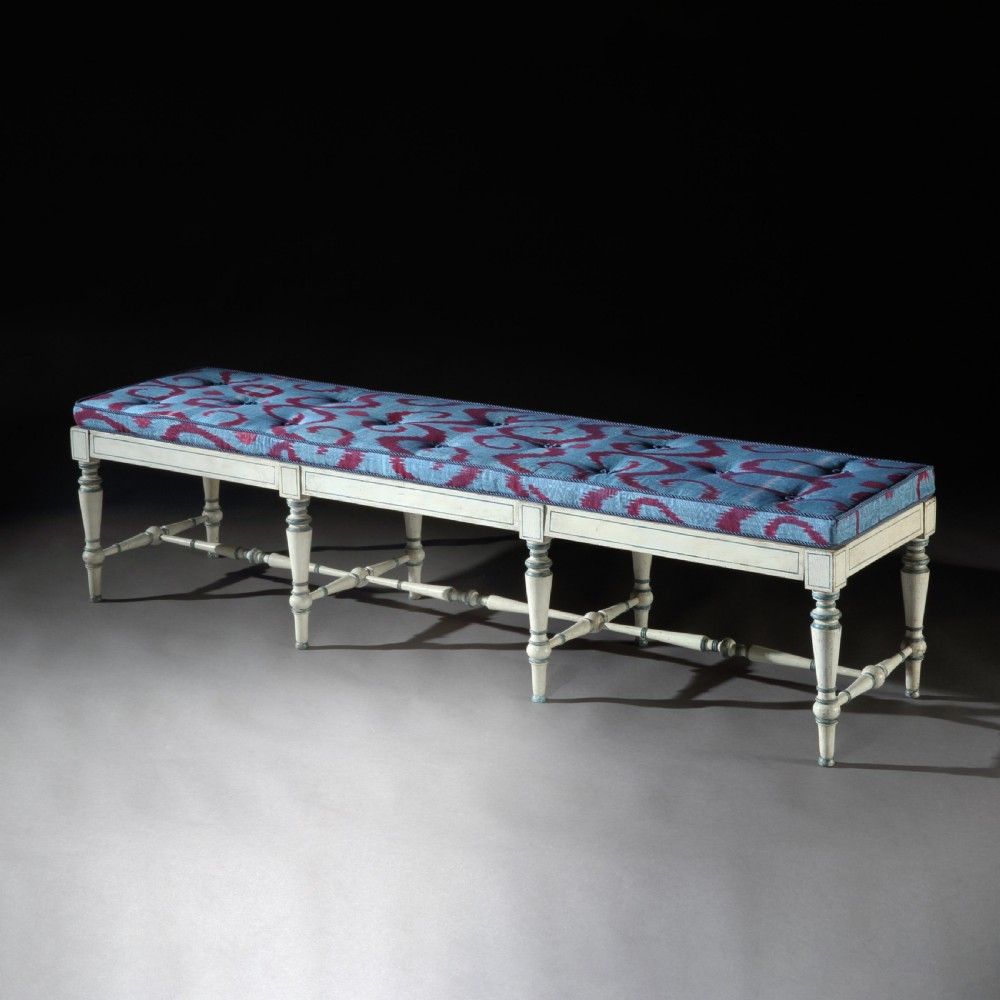 AN UNUSUAL REGENCY PERIOD PAINTED WINDOW SEAT