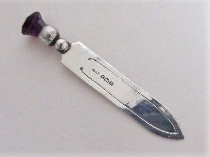 A Charming Silver Bookmark with Amethyst Thistle Finial.