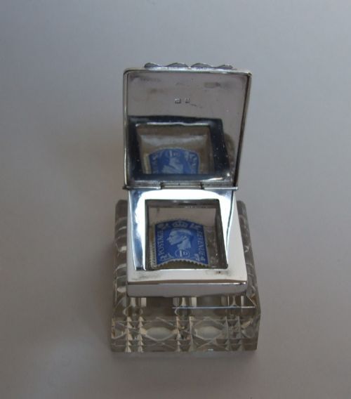 fig 1. A rare Asprey Edwardian silver mounted stamp box.