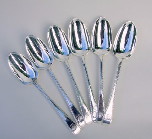 A Spectacular Set of Six Britannia Standard Silver Serving Spoons.