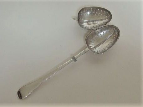 fig 1. A rare Victorian patented silver tea infuser.