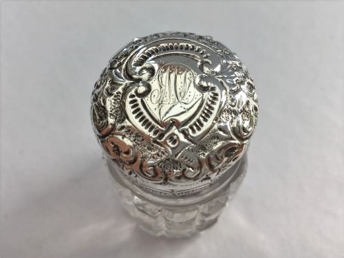 fig 1. A charming Victorian Silver Mounted Perfume Bottle