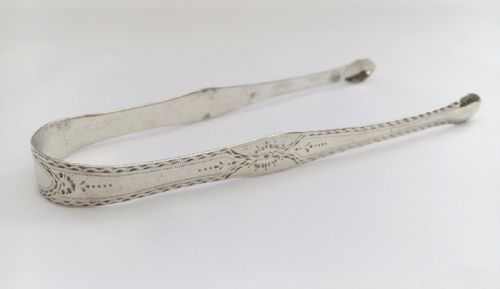 A Pair of Hester Bateman Silver Sugar Tongs.