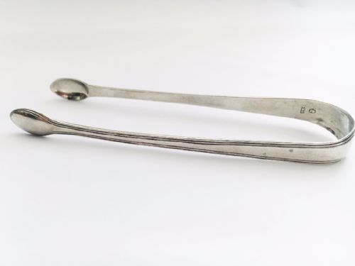 fig 1. A rare pair of late 18th Century Exeter silver tongs.
