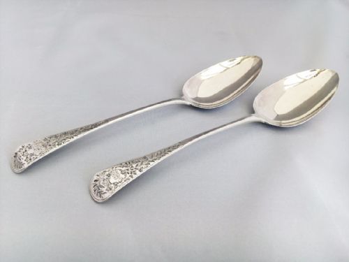 A Splendid Pair of George III Silver Serving Spoons.