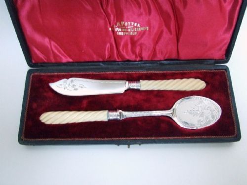 fig 1. A charming Victorian silver plated afternoon tea duo, with hallmarked silver ferrules