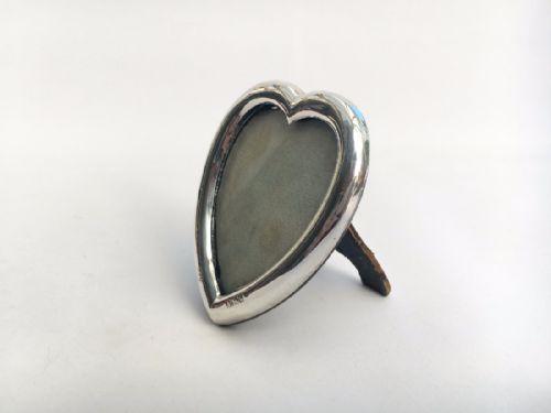 A Lovely Late Victorian Heart Shaped Small Silver Photo Frame.