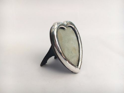 fig 1. A lovely late Victorian heart shaped small silver photo frame.