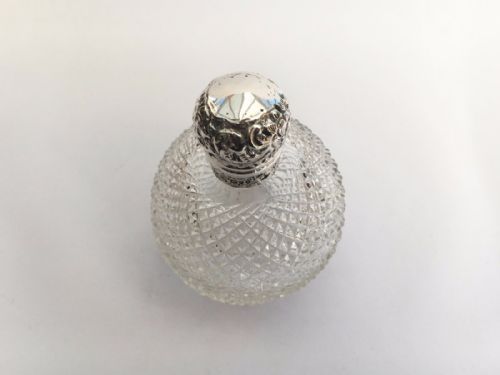 fig 1. A gorgeous silver mounted Victorian cologne bottle.