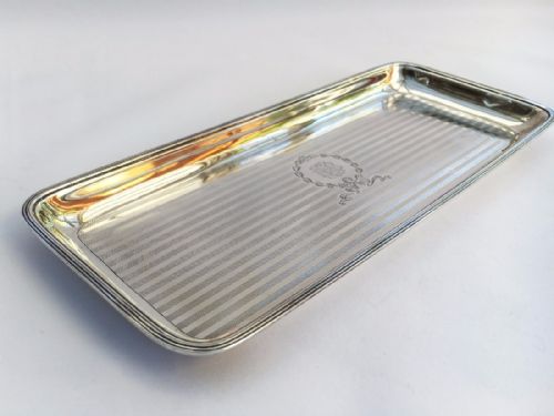 A Handsome Engine Turned Silver Pen Tray