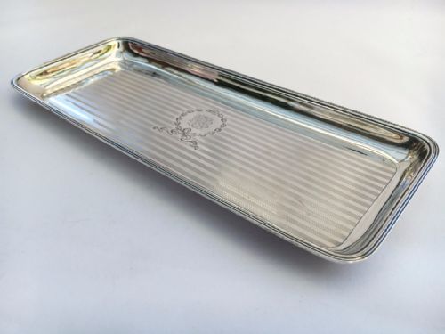 fig 1. A handsome engine turned silver pen tray