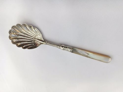 A Delightful Victorian Silver Shell Bowl Preserve Spoon.