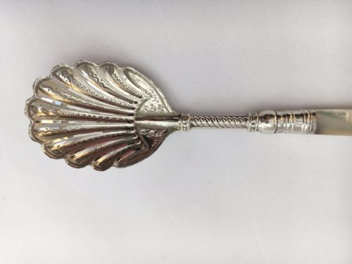 fig 1. A delightful Victorian silver shell bowl preserve spoon.