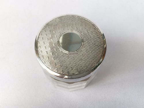 fig 1. A stylish art deco silver mounted rouge pot