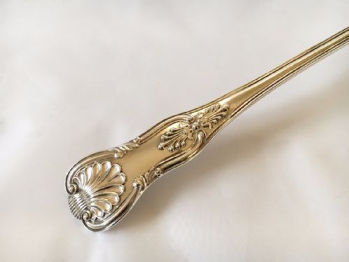 fig 1. A magnificent William IV Kings pattern silver soup ladle.