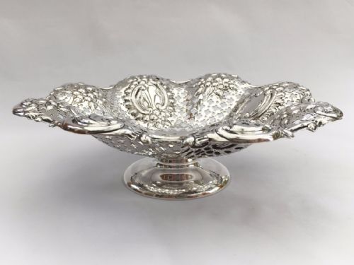 fig 1. A fabulous small Victorian silver pedestal fruit bowl.