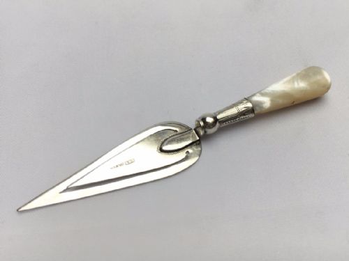 A Large Silver & Mother-of-pearl Bookmark.