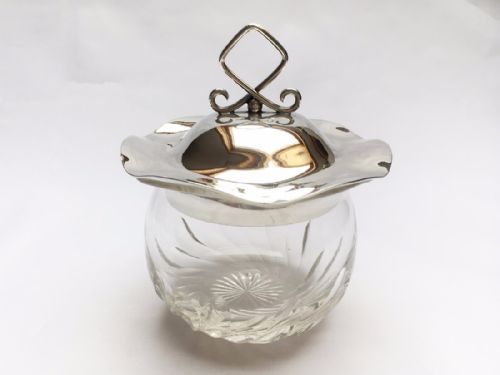A Stylish Edwardian Silver Lidded Preserve Jar.