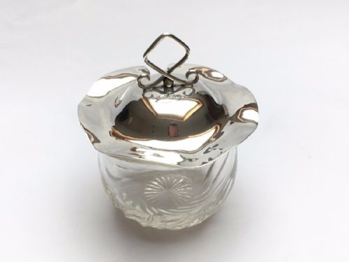 fig 1. A stylish Edwardian silver lidded preserve jar.