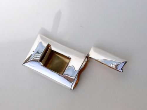 A Rare Edwardian Silver Gilt Card and Stamp Case.