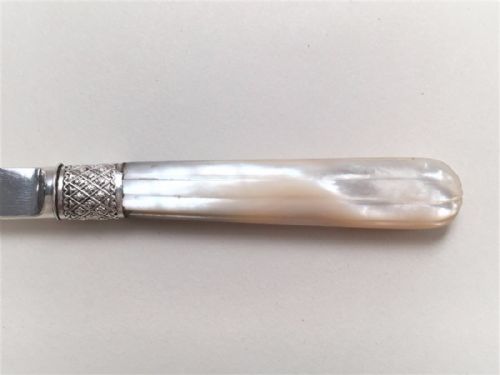 fig 1. A silver and mother-of-pearl Georgian letter opener.