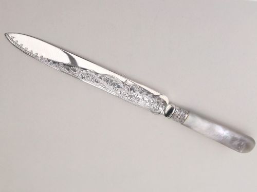 A Gorgeous Edwardian Silver Bladed Wedding Cake Knife.