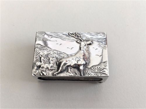 A Rare Edwardian Embossed Silver Matchbox Case.