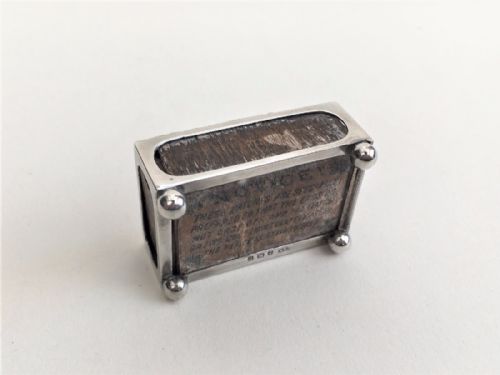 fig 1. A rare Edwardian embossed silver matchbox case.