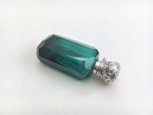 fig 1. A charming Victorian silver mounted scent bottle.