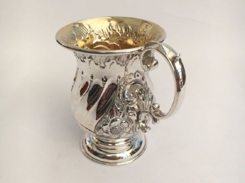 fig 1. A charming Victorian silver Christening mug.