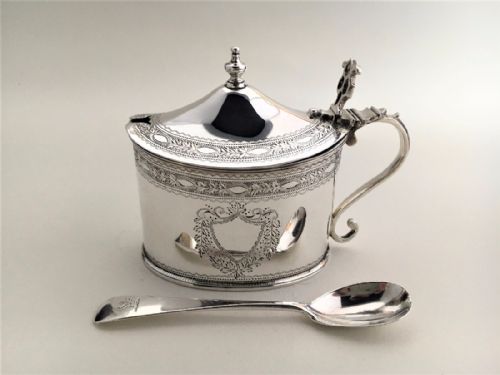 A Superior Victorian Silver Mustard Pot by Charles Stuart Harris.
