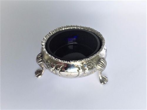 fig 1. A mid Victorian silver cauldron condiment tub.