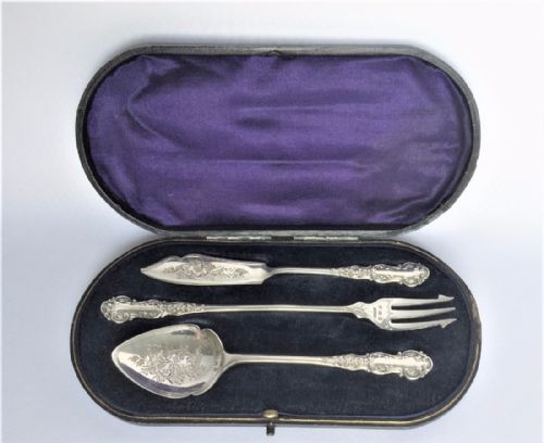A Boxed Edwardian Silver Afternoon Tea Set.