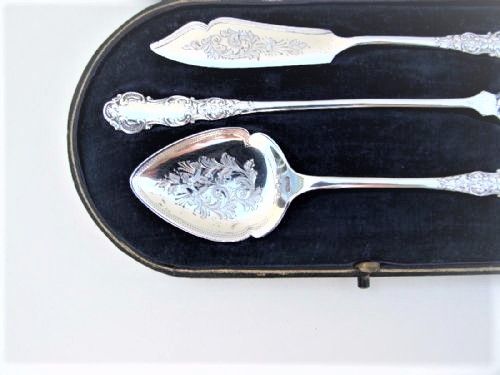 fig 1. A boxed Edwardian silver afternoon tea set.