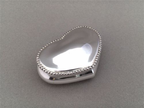 fig 1. A Victorian Silver Heart Shaped trinket Box.
