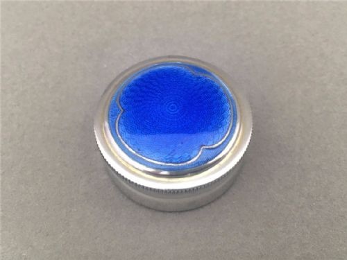 An Exquisite Silver and Guilloche Enamel Pill Box.