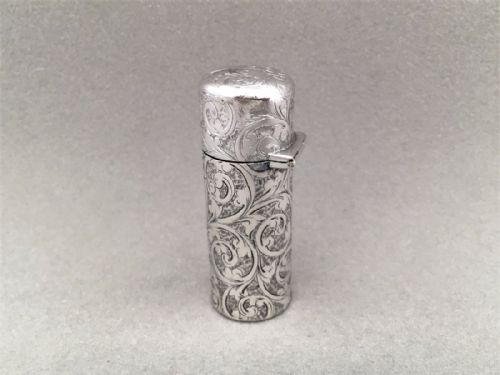 fig 1. A late Victorian all silver scent bottle.