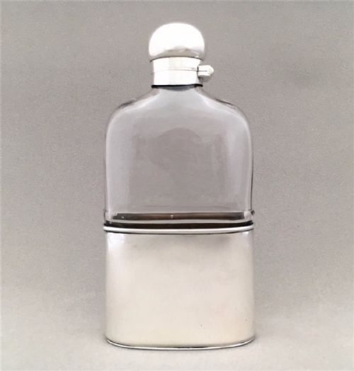 fig 1. A handsome Victorian silver hip flask.