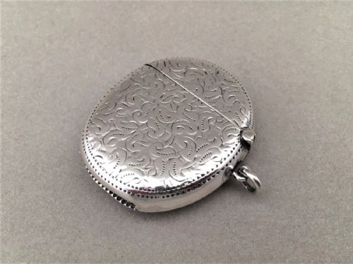 fig 1. An unusual oval Edwardian silver vesta.