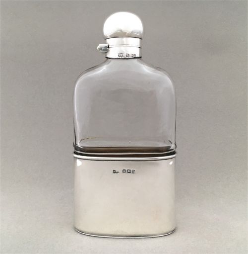 A Handsome Victorian Silver Hip Flask.