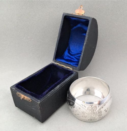 A Handsome Boxed Victorian Silver Napkin Ring.