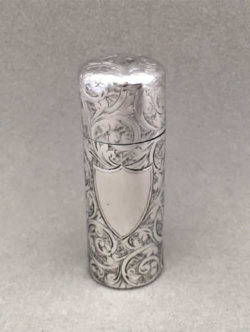 A Late Victorian All Silver Scent Bottle.