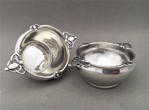 A Charming Pair of Silver Art Nouveau Style Salts.