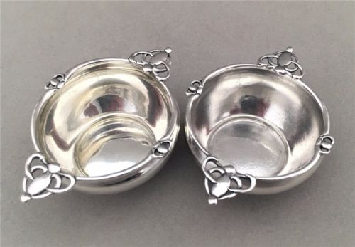 fig 1. A charming pair of Silver Art Nouveau style salts.