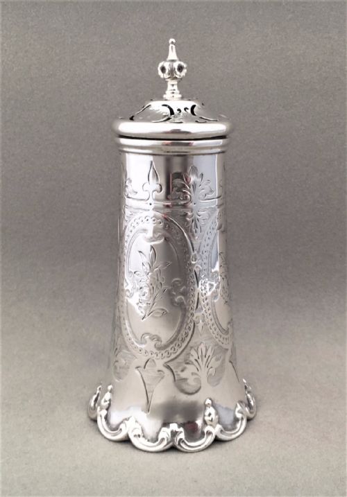 fig 1. A Stunning Mid Victorian Silver sugar caster.